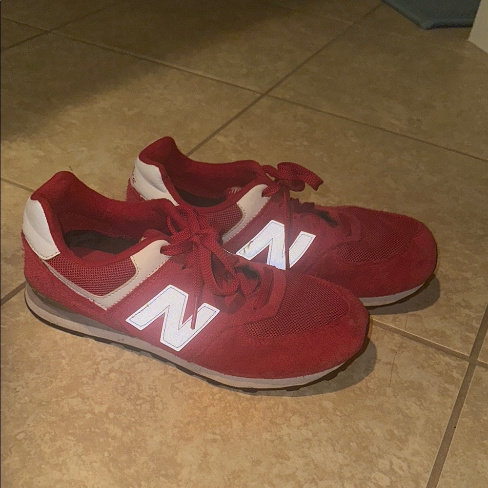 New Balance Red and White Athletic Shoes